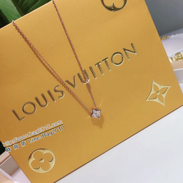 Louis Vuitton純銀飾品 路易威登限定天然白貝項鏈 LV單花鎖骨鏈  zglv2158